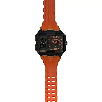 美國DAKOTA 雙錶盤黑色錶盤錶框登山手錶/30mm