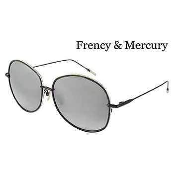 【Frency&Mercury 太陽眼鏡】Vanilla-ABS-M 年度新款-低調奢華設計(黑x銀框/漸層水銀鏡面)