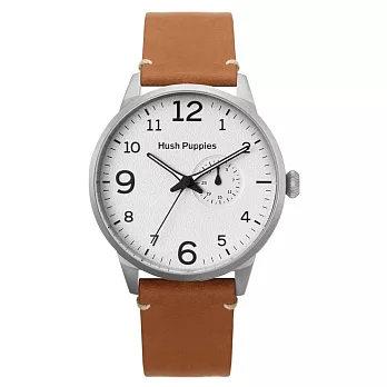 Hush Puppies 知性休閒系質感手錶-白
