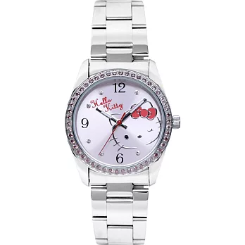 【HELLO KITTY】凱蒂貓俏皮眨眼晶鑽手錶 (粉紅 LK691LWPA-S)