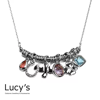 Lucy’s Soiree思瓦晚宴系列 璀璨鋯石花鳥項鍊時尚銀