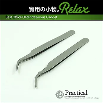 超實用居家生活必備不鏽鋼鑷子夾(彎頭款2入組)