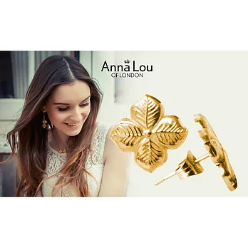 Anna Lou OF LONDON 倫敦品牌 hyacinth 優雅風信子 花朵耳環 金色