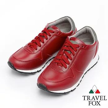 Travel Fox 跳色皮革休閒鞋916861-504-35紅色