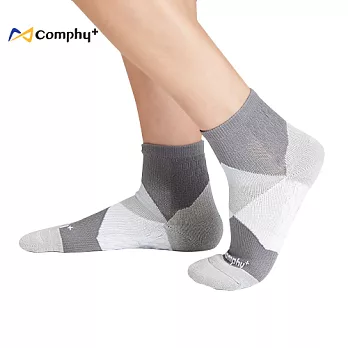 【Comphy +】幾何運動短襪 M 號(淺灰)- 除臭 抑菌 吸濕排汗更舒服