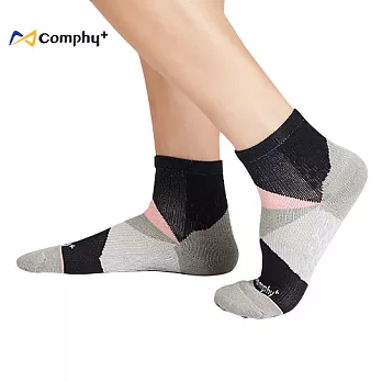 【Comphy +】幾何運動短襪 M 號(灰)- 除臭 抑菌 吸濕排汗更舒服