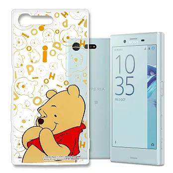 迪士尼授權正版 SONY Xperia X Compact 4.6吋 大頭背景系列透明軟式手機殼(摀嘴維尼)