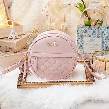 Rebecca Bonbon 日本狗頭包 知性米蘭系列。菱格側背小圓包【RB26-161P】櫻花粉