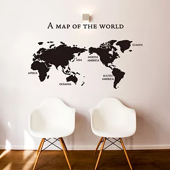 《Smart Design》創意無痕壁貼╱ WORLD MAP 黑