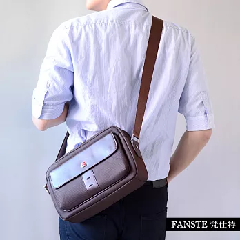 Fanste_梵仕特 側背包 多功能休閒商務包-1344咖啡