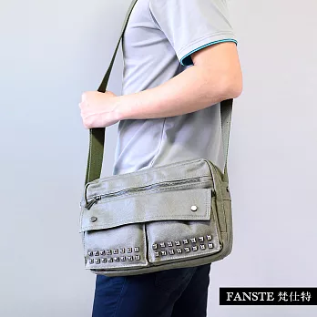Fanste_梵仕特 側背包 金屬扣風休閒包-1351綠色