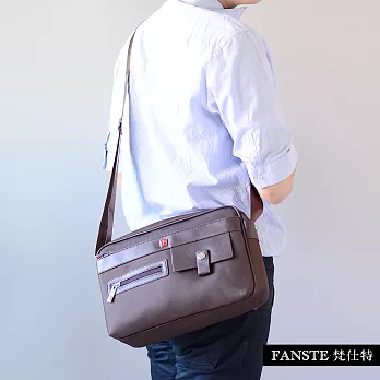 Fanste_梵仕特 側背包 多功能休閒商務包-1354咖啡