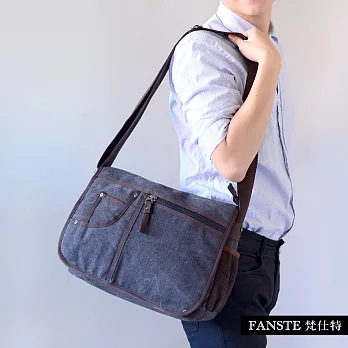 Fanste_梵仕特 帆布格調 電腦3C側背包-1602黑色