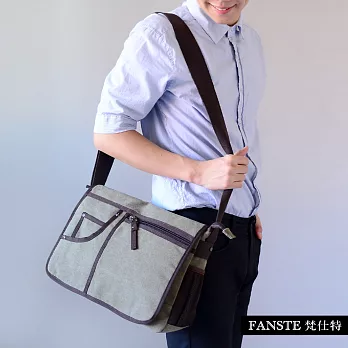 Fanste_梵仕特 帆布格調 電腦3C側背包-1602綠色