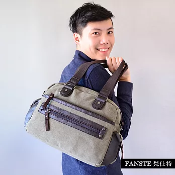 Fanste_梵仕特 帆布風尚 旅行休閒包-1676綠色