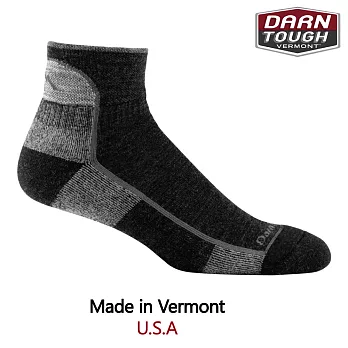 【美國DARN TOUGH】Hiker 1/4 Sock Cushion 徒步.健行系列襪-黑色-2入L黑色
