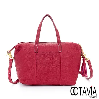 OCTAVIA 8 真皮 - JOYCE 二線滾邊手縫牛皮托特小包 -歡喜紅