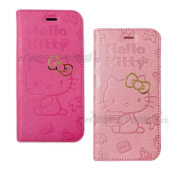 三麗鷗授權 Hello Kitty iPhone 7 4.7吋 凱蒂貓甜心金莎皮套幸運粉
