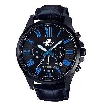 CASIO EDIFICE 深藏不露的魅力時尚男性優質腕錶-藍刻度-EFV-500BL-1B