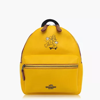 【COACH 旅行必備】皮革 / 背包 / 後背包(米奇迷你款)_黃色