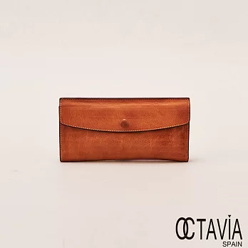 OCTAVIA 真皮 - 情書 信封二折式牛皮長夾 -秘密棕