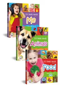 小寶貝的基礎100字：食物、我的世界、動物樂園(全套3冊+3CD) 100 Basic Words about  Food、Me、Animals