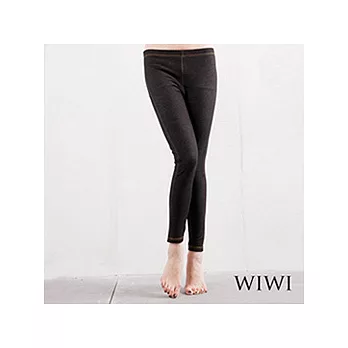 [WIWI]顯瘦仿牛仔平車雙線超彈性內搭褲(黑色M)