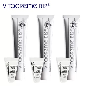 【買3大送3小】 VITACREME B12瑞士維他命B12光透美白霜50mL*3(有效期限至2020/04)