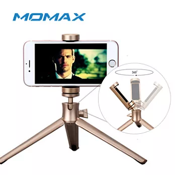 MOMAX TRIPOD PRO輕量(126g)鋁合金手機、相機三角架/360度球形雲台/15KG承重/配伸縮手機夾金