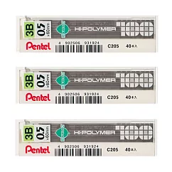 (3入1包)PENTEL C205自動鉛筆芯0.5─3B