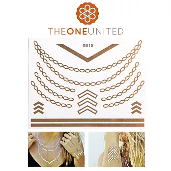 【The One】歐美時尚金屬感紋身貼(小)-2-鏈的幾何