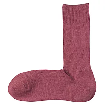 [MUJI無印良品]男祕魯棉混螺紋直角襪26~28cm煙燻粉