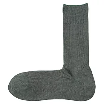 [MUJI無印良品]男祕魯棉混螺紋直角襪26~28cm嫩綠