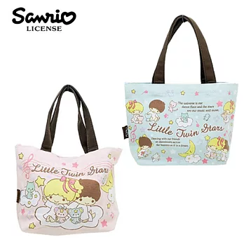 【日本進口正版】雙子星 KIKILALA 帆布 手提袋/便當袋/帆布包 三麗鷗 Sanrio -粉紅款