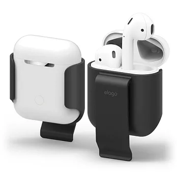 Elago Apple AirPods 隨身夾保護殼-黑色