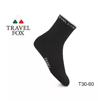 TRAVEL FOX 旅狐 純棉厚底毛巾運動襪 [T30-60] 黑灰