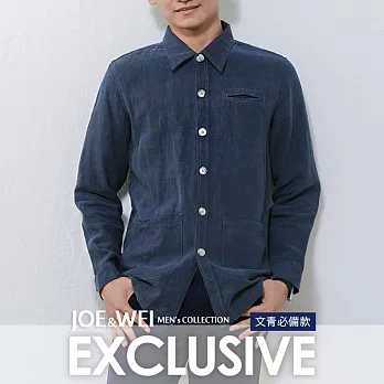 【JOE & WEI】獨家-簡約兩穿式亞麻襯衫外套-M M深藍