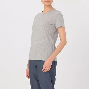 [MUJI無印良品]女有機棉圓領短袖T恤M淺灰