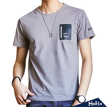 【Heha】個性潮流短袖T恤 三色(L-3XL可選)L(灰色)