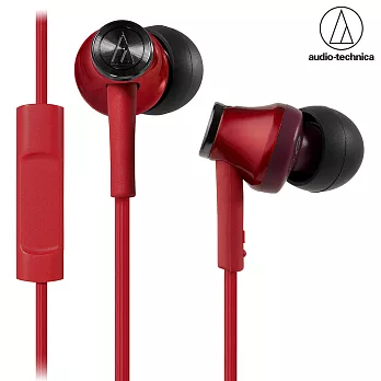 鐵三角 ATH- CK350iS (RD)智慧型手機專用 耳道式耳機 紅色