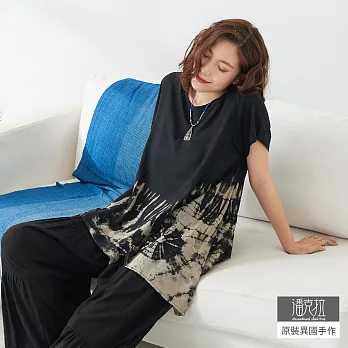 【潘克拉】半染雙口袋垂墜上衣-F TM511 FREE黑色