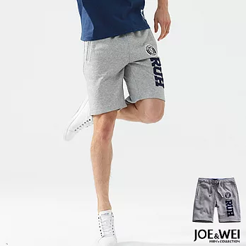 【JOE&WEI】美式貼布水洗短棉褲 - M/L/XL M灰色