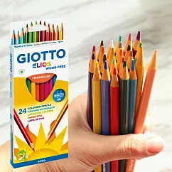 【義大利GIOTTO】無木三角彩色鉛筆24色
