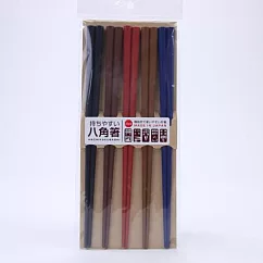 日本製彩色八角防滑筷子─5雙組 餐館業務用