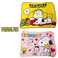 【正版授權】史努比 滿版毛毯/冷氣毯/毯子 Snoopy PEANUTS ─黃色 853124