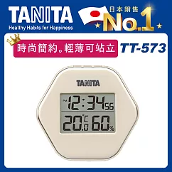 TANITA 時尚簡約電子溫濕度計TT─573象牙白