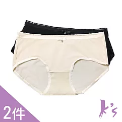 【K’s凱恩絲】專利親膚超薄有氧蠶絲內褲─2件組M(黑、膚色各一件)