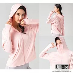 【Jilli~ko】冰絲遮口鼻連帽防曬外套 M/L J8080  L 粉紅色