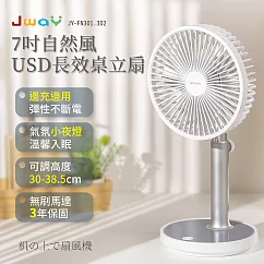 JWAY七吋自然風USB長效桌立扇JY─FN301白