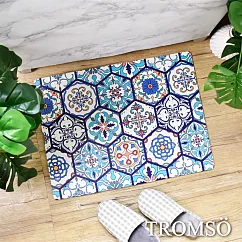 TROMSO廚房防油短皮革地墊─K527S六角藍調花磚(小)